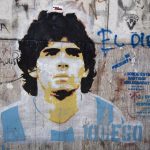Streert art of Diego Armando Maradona at Caminito street in La B