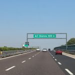 Traffic sign on the italian at the end of the italian motorway