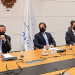 Alvaro Delgado, Luis Lacalle Pou y Rodrigo Ferres durante la reunion del Consejo de Ministros en Torre Ejecutiva. Foto: Mauricio Zina/ adhocFOTOS
