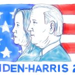 Democrat Joe Biden and Kamala Harris Presidential Election 2020 Retro