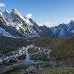 Landscape of Khuspang camp before sunset, K2 trek, Pakistan