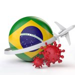 Brazil cononavirus outbreak travel concept. 3D Rendering.