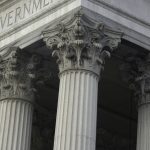 Corinthian columns on a government building