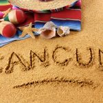 Cancun beach writing