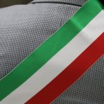 close up on the tricolor band of the Italian mayor