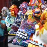 Giant skulls honor Frida Kahlo for the Day of the Dead in Mexico