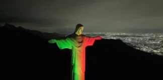 Brasil, el Cristo Redentor celebra a Italia con luz “tricolor”