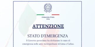 Dichiarato lo Stato d’Emergenza a Lima: le raccomandazioni dell’Ambasciata
