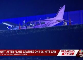 Video: in Florida aereo costretto ad atterrare in autostrada, colpisce un’auto