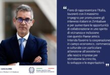 Giuseppe Giacalone è il nuovo Ambasciatore d’Italia in Zimbabwe