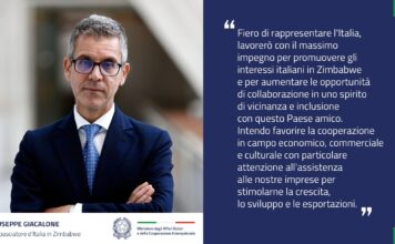 Giuseppe Giacalone è il nuovo Ambasciatore d’Italia in Zimbabwe
